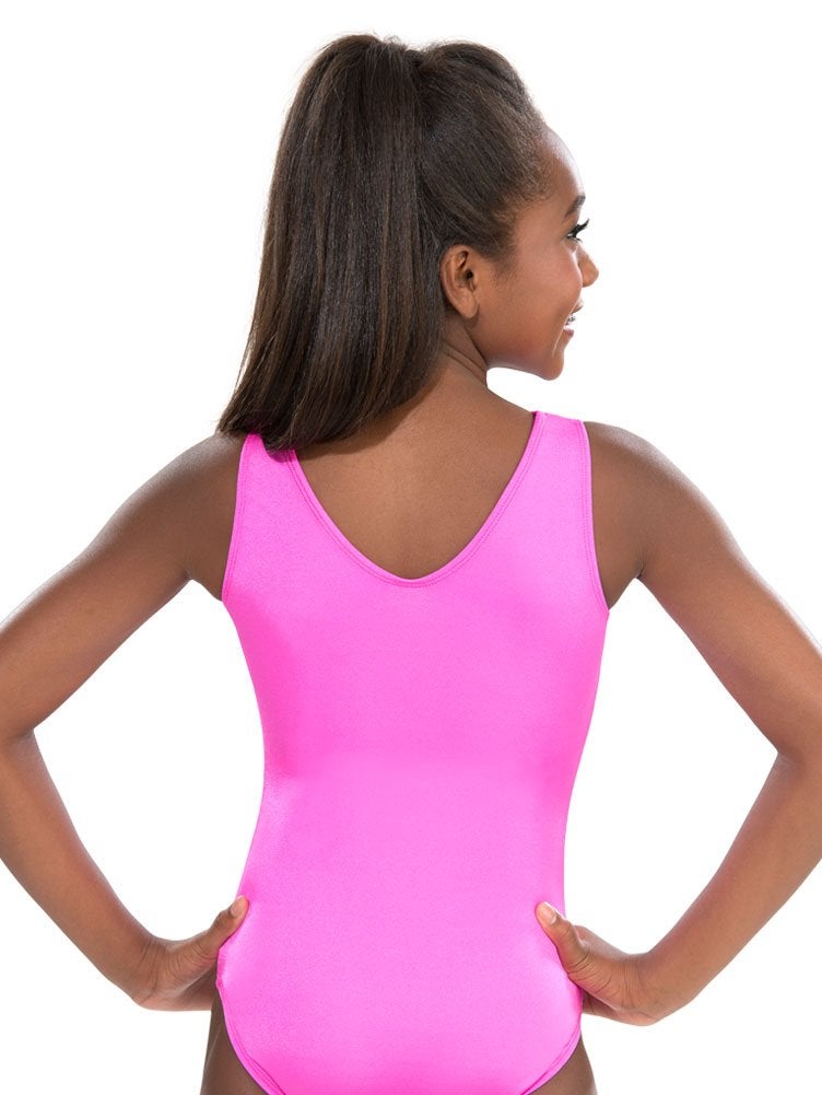 GK Girls Pink Diamonds Gymnastics Leotard â€“ Durable Sleeveless Dance & Ballet Outfit with No-Slip Leg Line, Stretch Fit, & Competition Comfort (CM, Pink) - Image 2